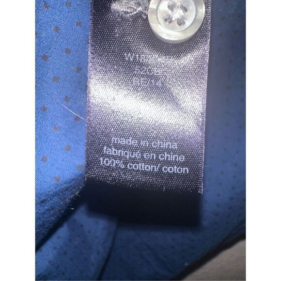 JOHN VARVATOS Shirt Mens XL Blue Long Sleeve Roll Up Button Down Cotton USA - Picture 7 of 8